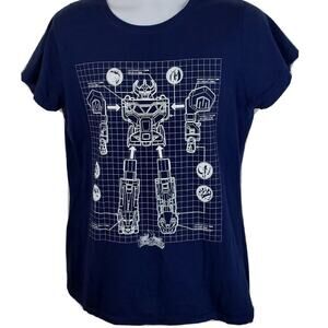 Mighty Morphin Power Rangers Womans Ladies blue t-shirt size 2XL